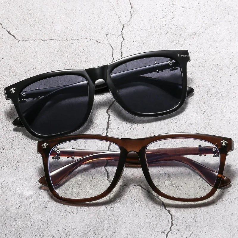 Fashion Glasses Frame Women & Men Square Eyeglasses Anti Blue Light Vintage Prescription