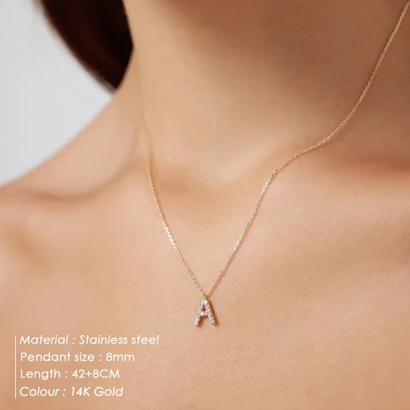 Letter Pendant Necklace & Bracelet Set - Alphabet Initial Charms Jewelry