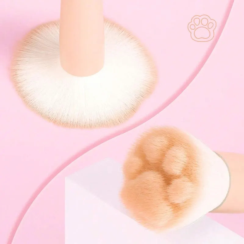 Cat Paw Makeup Brush with Storage Box, Professional Cosmetic Tool