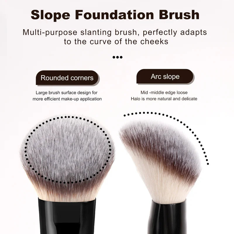 4-Piece Makeup Brush Set for Foundation Concealer Blending - Synthetic Bristles