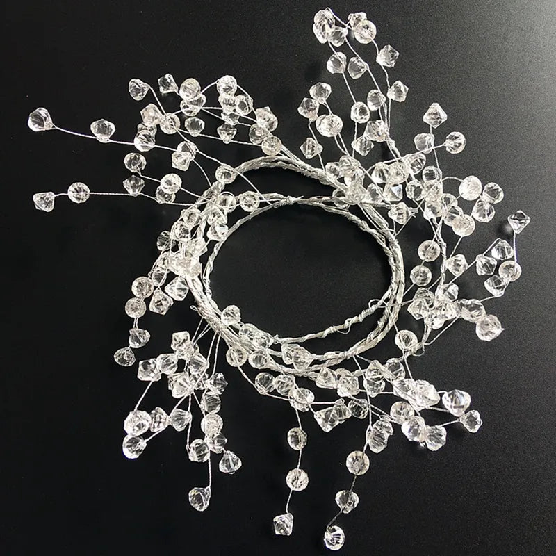 Acrylic Beaded String Wedding Party Decoration 1m/2m Pearl & Diamond String