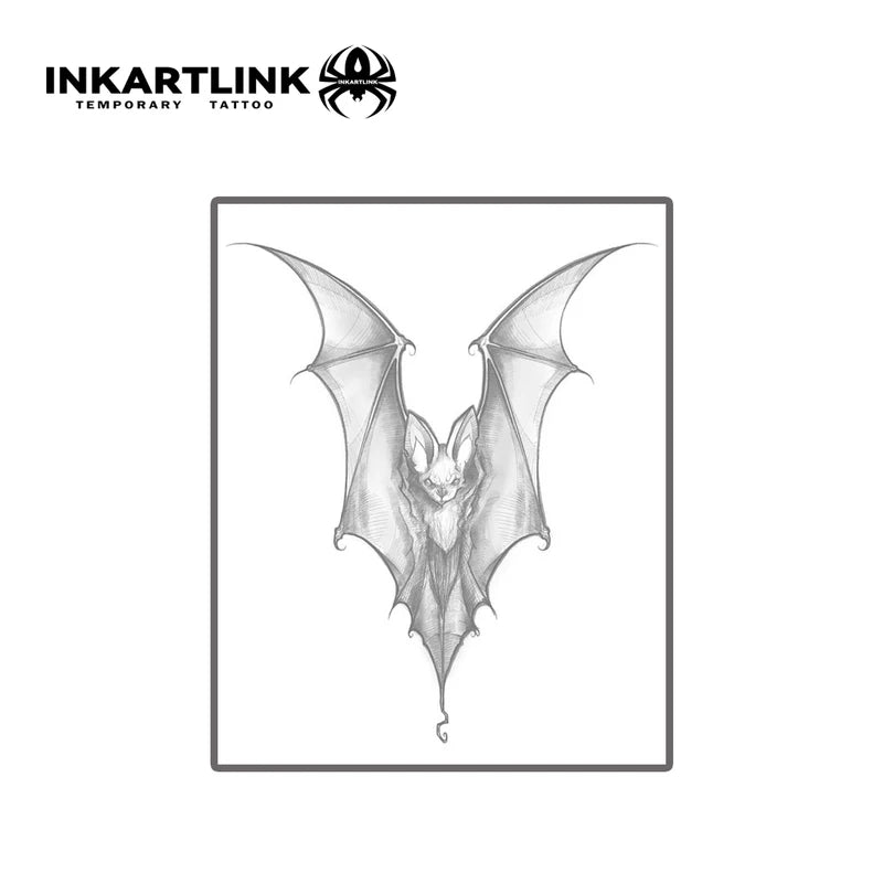 Night Bat Tattoo Patch - Gothic Waterproof Vampire Neck Temporary Tattoo