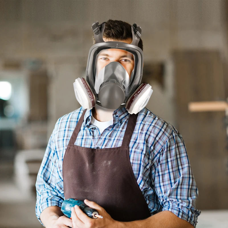 Full Face Gas Mask Respirator Large Size Reusable Dust & Chemical Protection