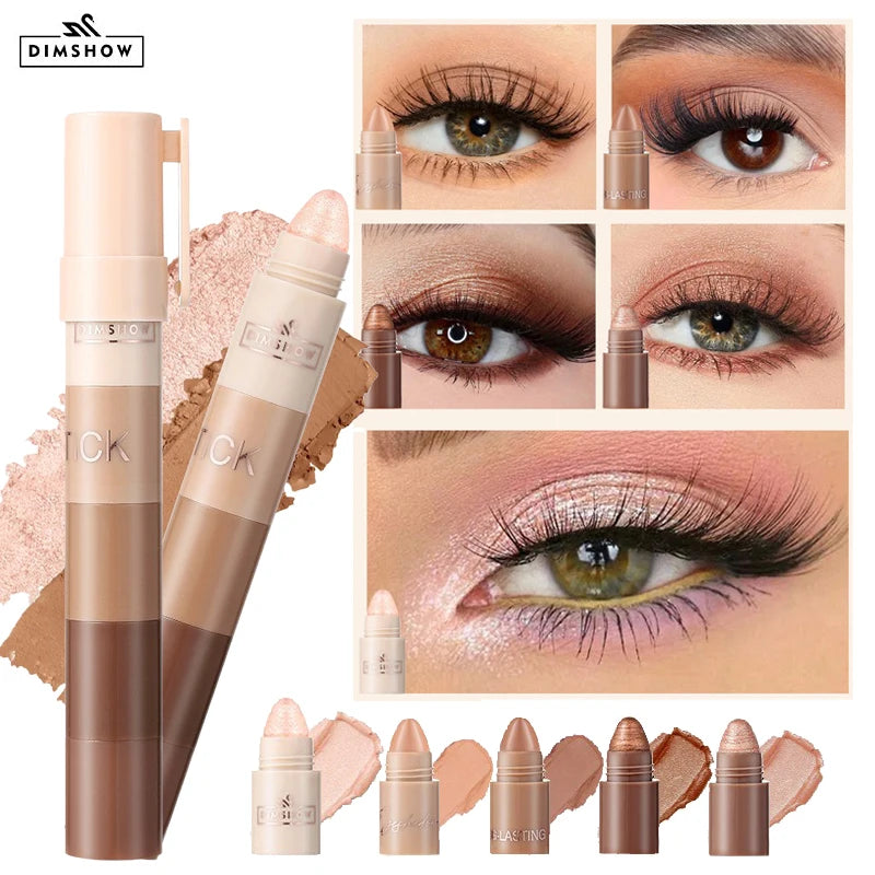 5-in-1 Eyeshadow Pencil Kit Velvet Matte & Shimmer Makeup Set - Multiple Colors
