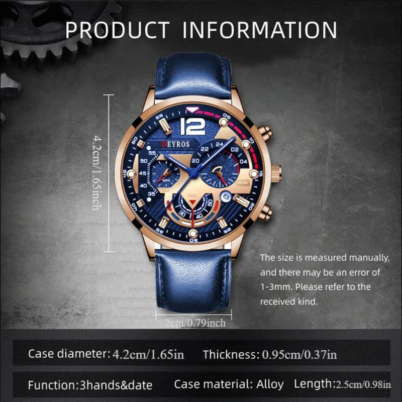 Men's Quartz Wrist Watch with Calendar - Elegant Fashion Timepiece for Daily & Work Wear