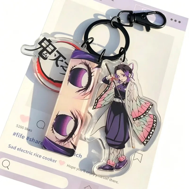 Anime Character Keychain Set - Demon Slayer Acrylic Bag Charm & Decor