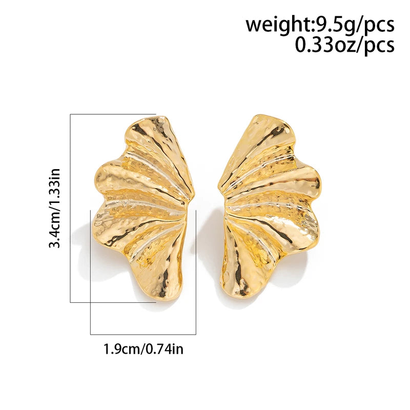 Minimalist Maple Leaf Stud Earrings for Women - Trendy Geometric Piercing Jewelry