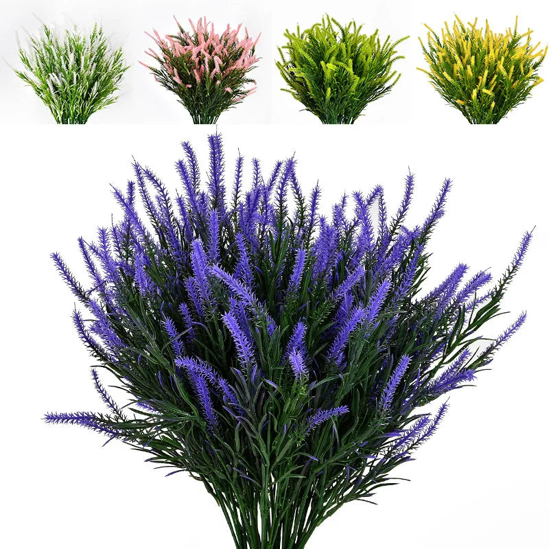 Artificial Lavender Fake Flower 7 Fork Simulation Flower for Wedding Home Decoration