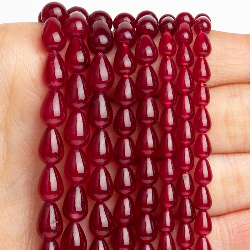 Waterdrop Shape Beads for Jewelry Making – Chalcedony 6x4mm, 7x5mm, 9x6mm, Multiple Colors