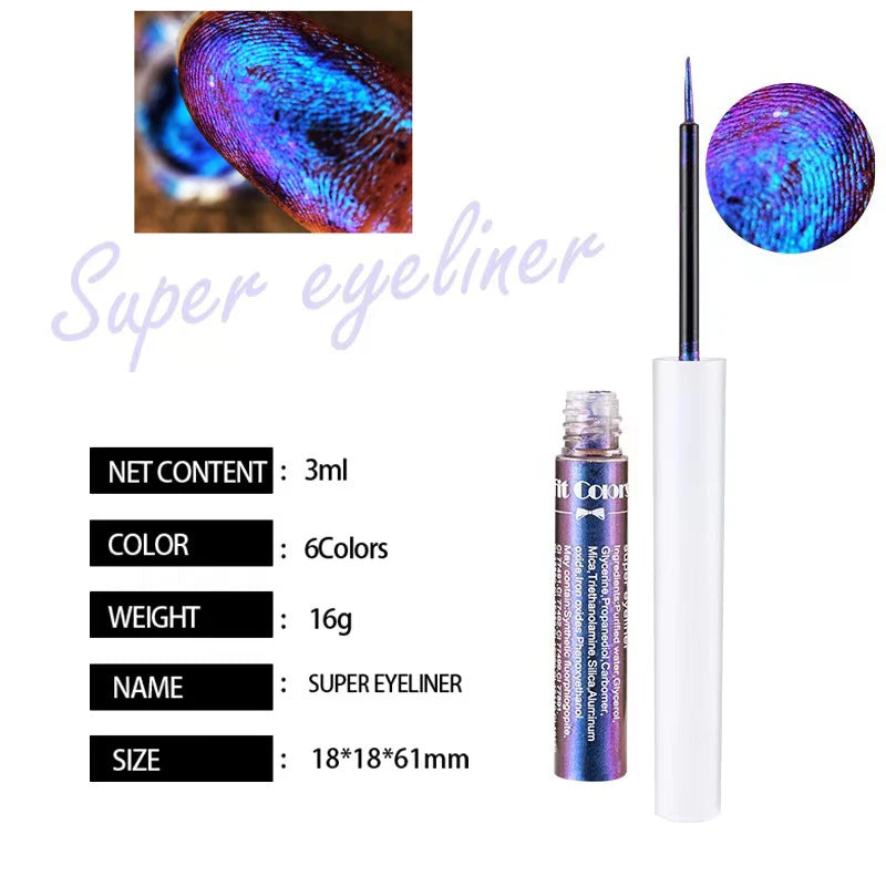 Waterproof Long Lasting Diamond Glitter Liquid Eyeliner Set - 6 Colors