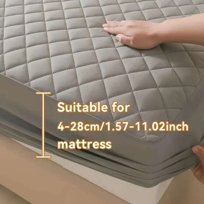 Waterproof Fitted Mattress Protector - Quilted, Machine Washable Single Double Bed Cover