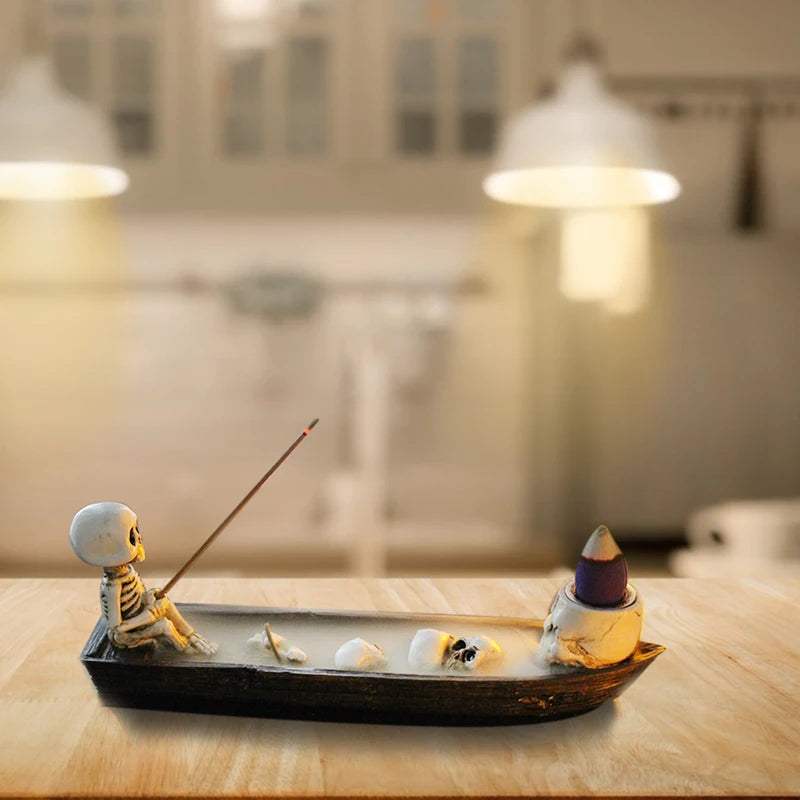 Skeleton Aromatherapy Boat Set - Resin Halloween Diffusers for Fresh Air