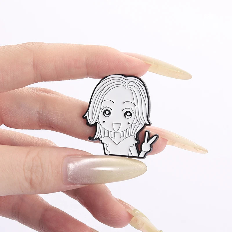Anime Girls Enamel Pins for Bags & Clothing - Funny Manga Character Brooches with All Variants