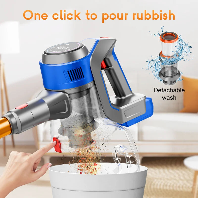 Cordless Handheld Vacuum Cleaner with Strong Suction & LED Light for Pet Hair and Carpet Cleaning