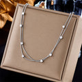 2-in-1 Stainless Steel Necklace for Women - Cube Chain Choker Jewelry Gift