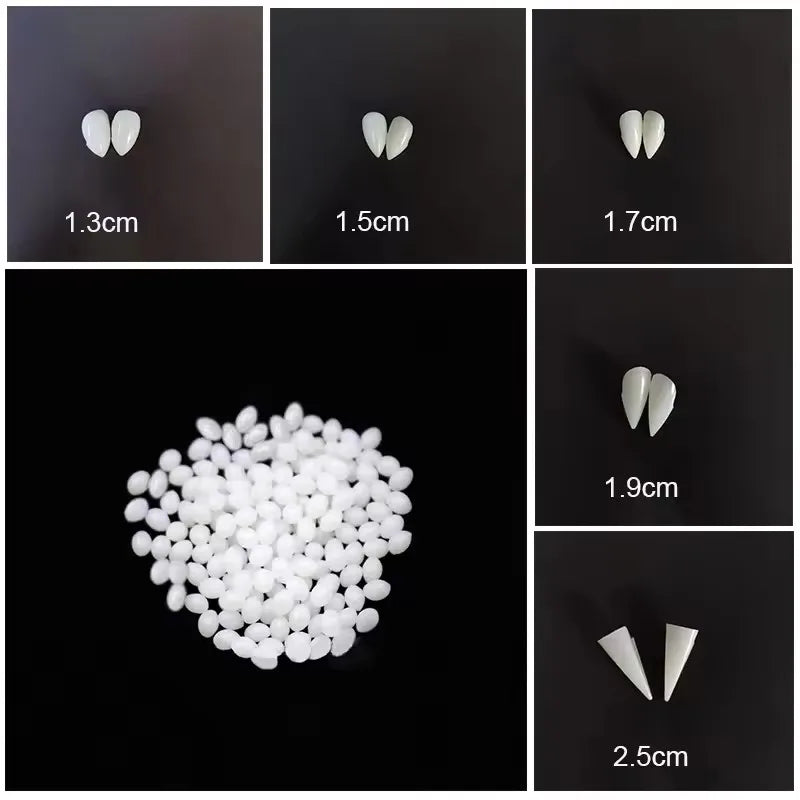 Halloween Vampire Teeth Fangs Dentures Props - Fake Cosplay Teeth with Glue