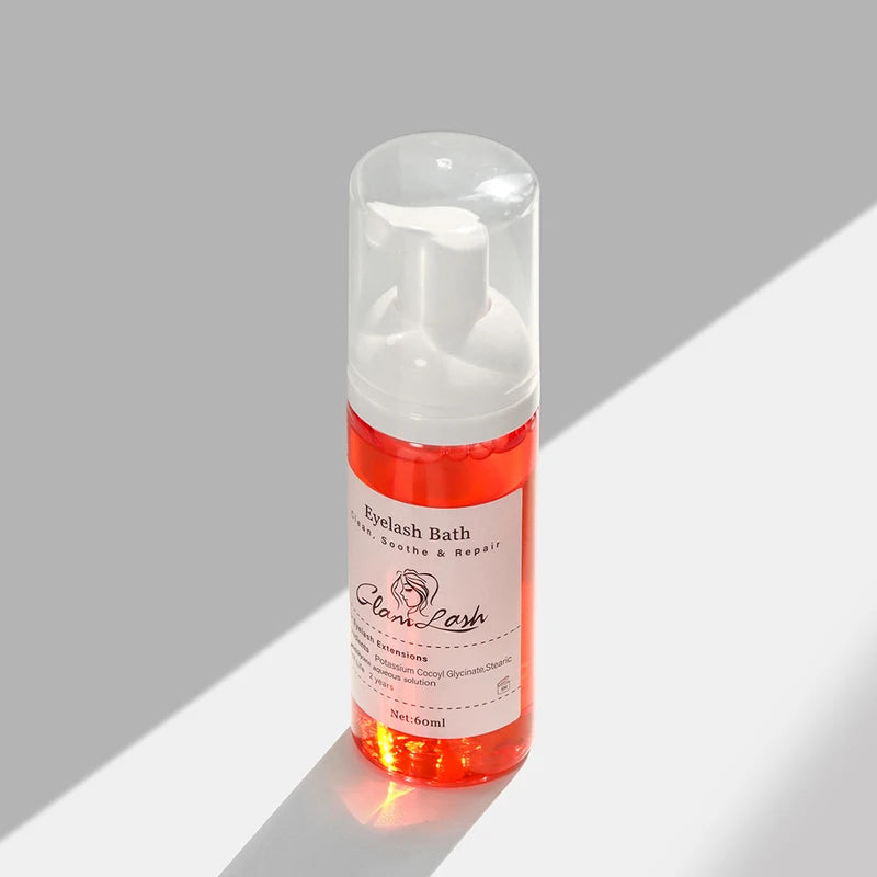 Eyelash Foam Cleanser 60ml No Tears Fruit Scent Lash Extension Shampoo Pump Bottle