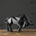 Abstract Bull Sculpture Geometric Ox Home Decor Office Wall Art Animal Ornament