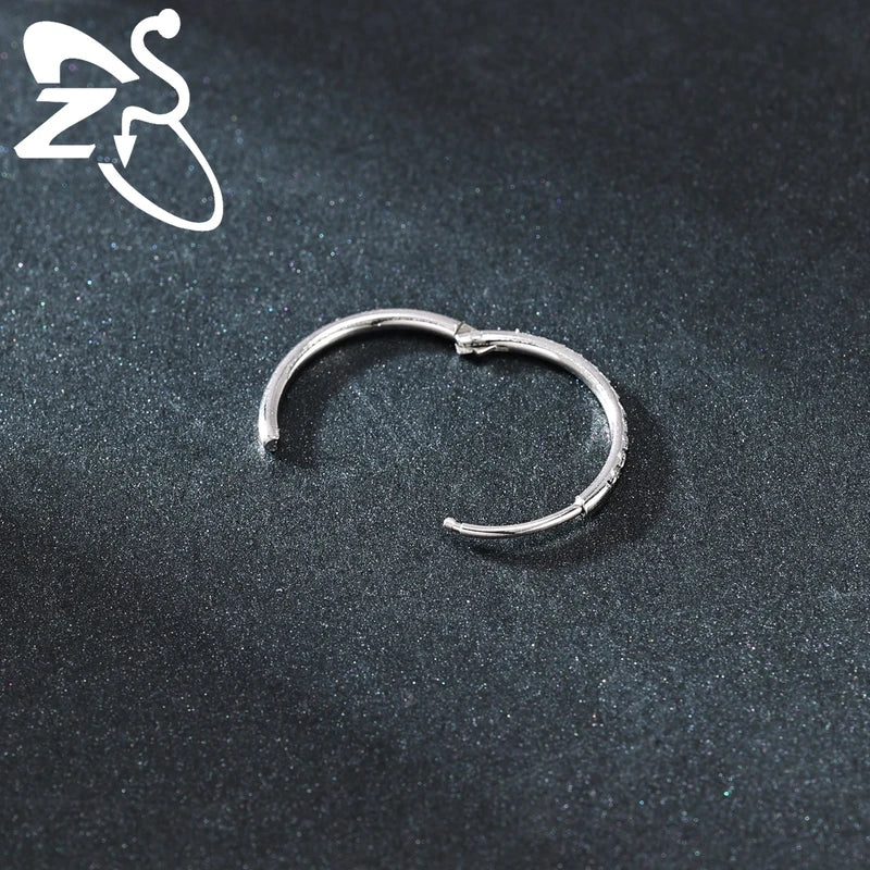 Stainless Steel Hoop Earrings 6/8/10/12MM Round Stud Jewelry for Piercings