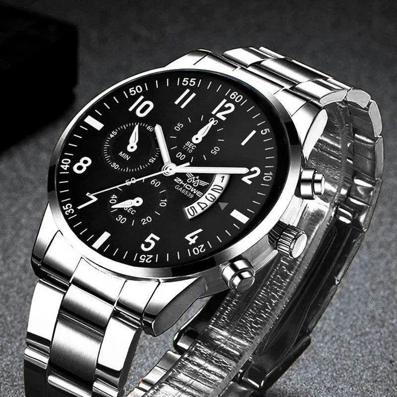 Men's Quartz Business Watch - Stylish Men's Wristwatch with Durable Alloy Case
