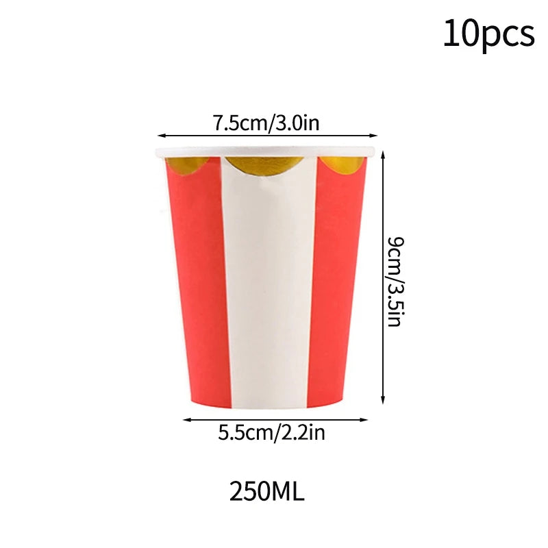 Disposable Party Paper Plates & Cups Set for Celebrations - Multiple Colors