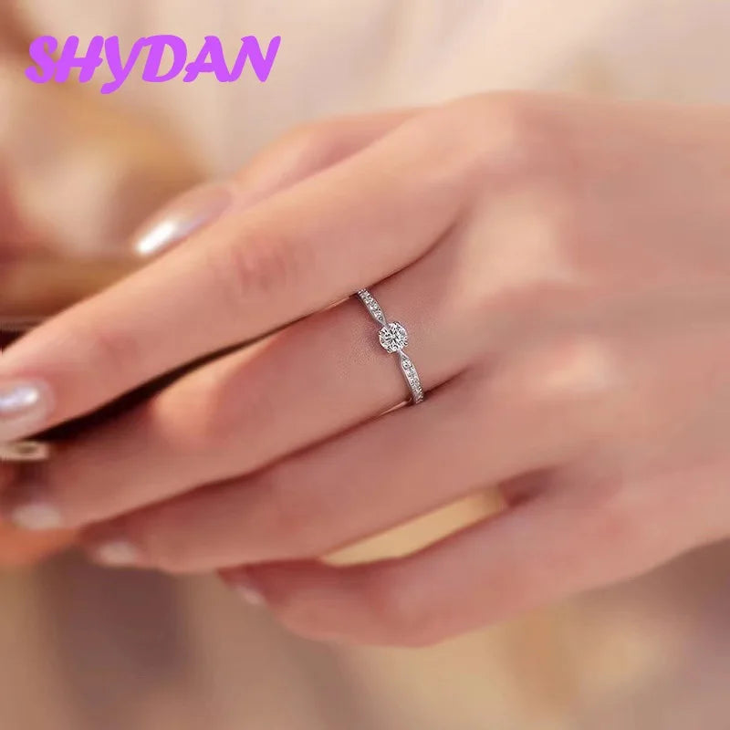 Sterling Silver Moissanite Ring for Women - Fashion Jewelry