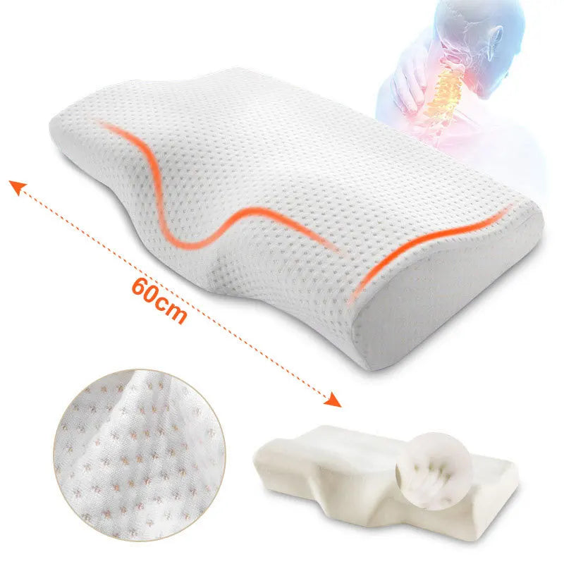 Memory Foam Orthopedic Pillow Neck Support Butterfly Shape Sleep Cushion