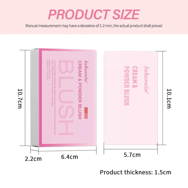 Cream & Powder Blush Duo - Long-Lasting Highly Pigmented Face Makeup
