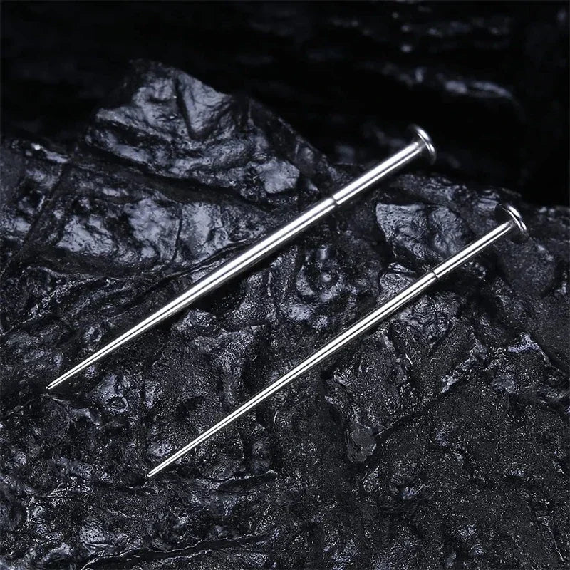 10pcs Piercing Taper Pins Set for Labret, Ear, Lip, Nose Jewelry - Surgical Steel Connectors