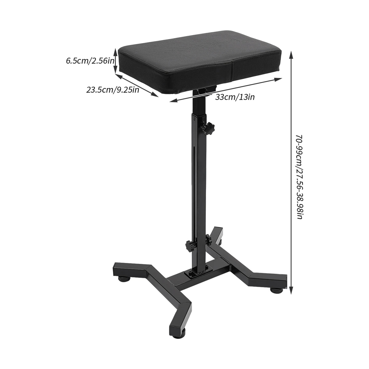 Adjustable Armrest Tattoo Stand with 340° Rotatable Sponge Panel, Stable & Height Adjustable 70-99cm, Black