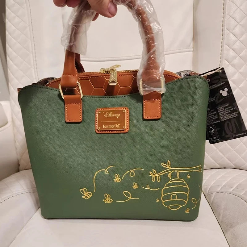 All Over Print Women's Pooh & Friends Crossbody Bag with Double Straps - Cartoon Baby Leather Purse