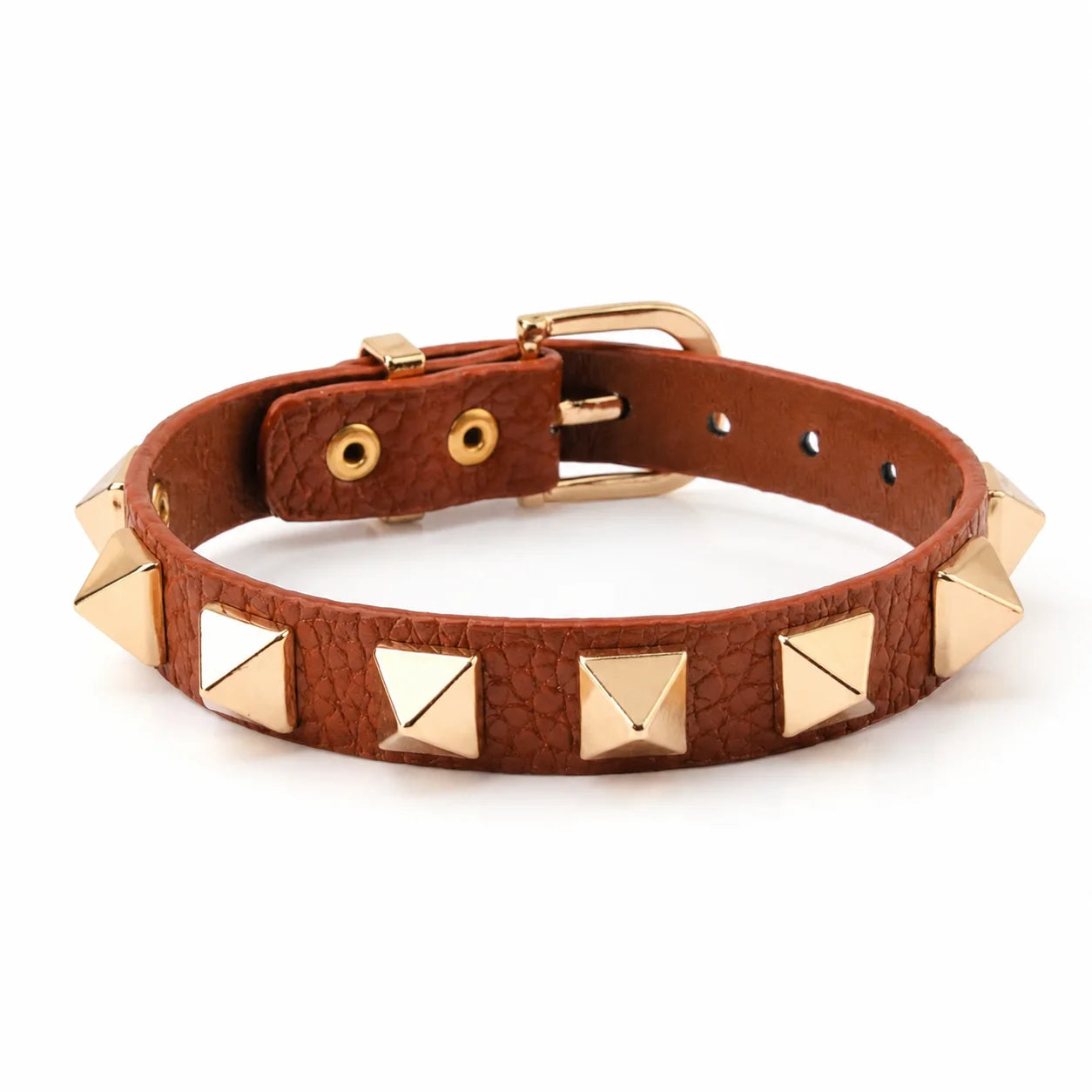 10 Color Punk Leather Bracelet for Women Men - Adjustable Bangle with Rivets & Studs
