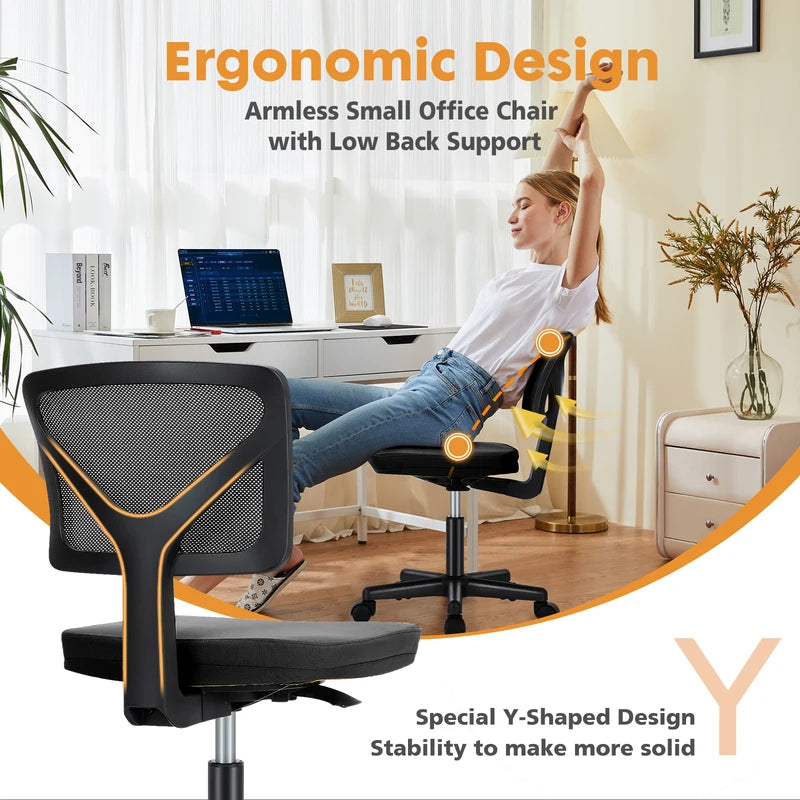 Adjustable Mesh Office Chair with Lumbar Support & 360° Swivel