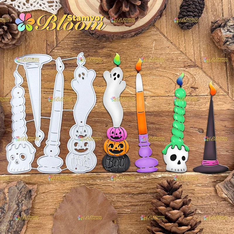 Halloween Skull and Pumpkins Metal Cutting Dies for Scrapbooking and Embossing