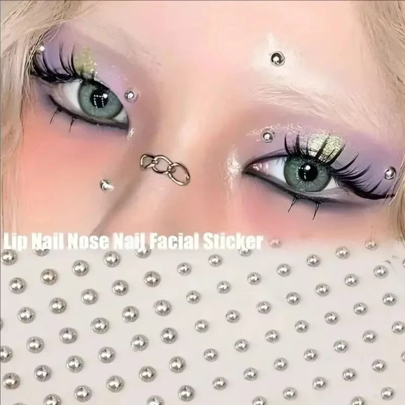 180pcs Fake Nose Lip Sticker Set - Non Piercing Disposable Body Jewelry