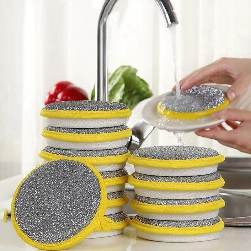 Double Sided Reusable Dishwashing Sponge for Kitchen Cleaning