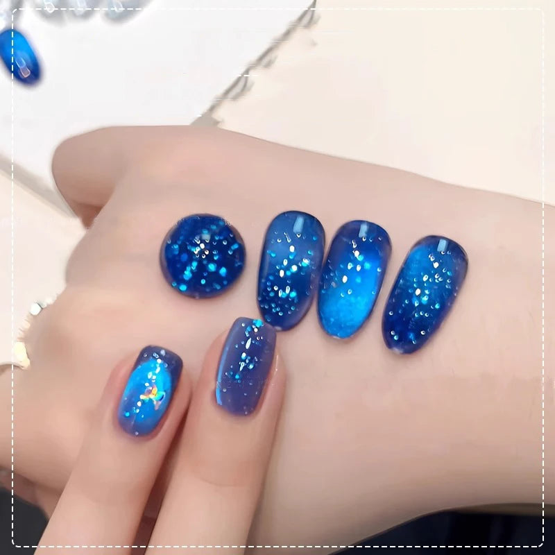 Sparkling Cat Eye Gel Polish with Bubble Effect - UV LED Soak Off Nail Art