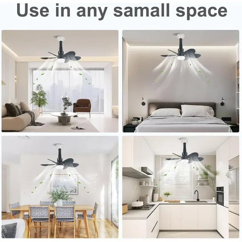 Dimmable Ceiling Fan Lights with Remote 42W 20.5-inch for Kitchen Garage Balcony