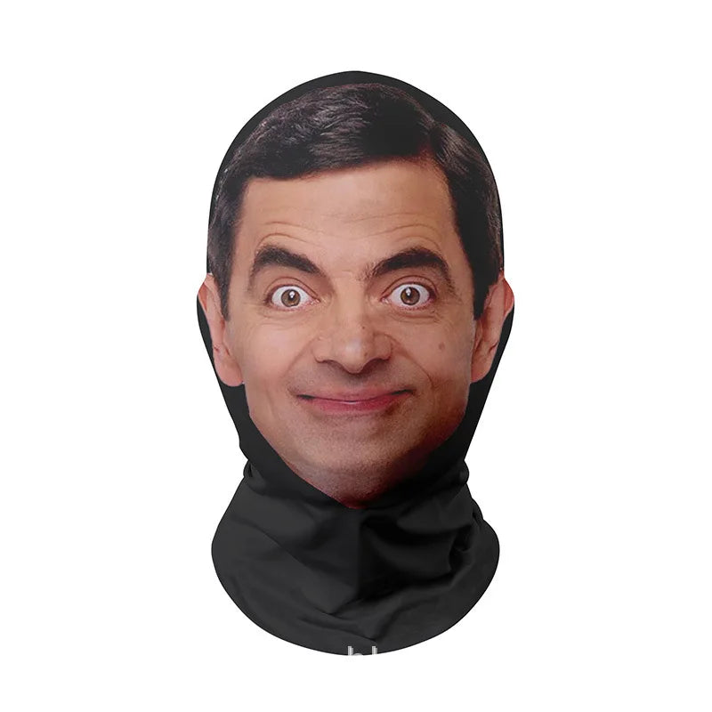 3D Funny Face Mask Halloween Cosplay Headscarf Sun Protection Face Mask