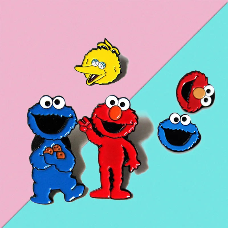 5Pcs Cartoon Animal Enamel Brooch Set Cute Jewelry Lapel Pins for Clothing