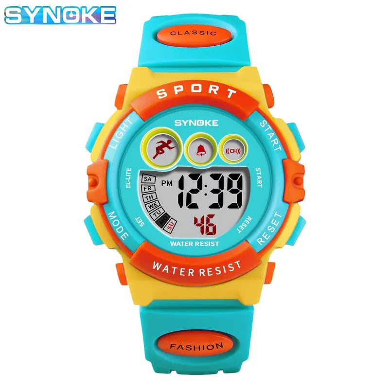 Kids Sport Digital Watch Waterproof Children's Watch with Colorful Band