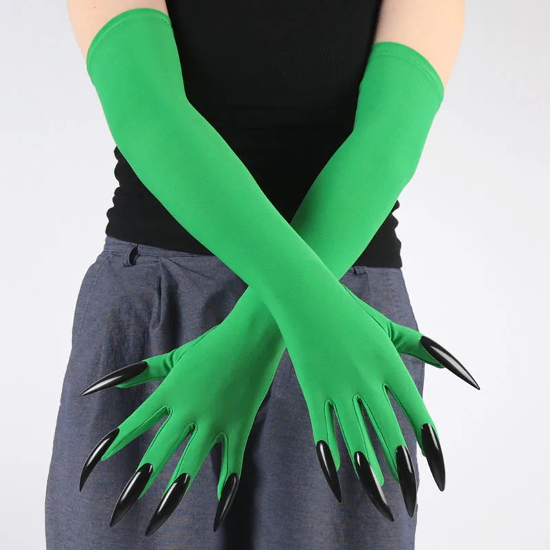 Long Ghost Claw Gloves Halloween Cosplay Demon Witch Accessories - Multiple Colors