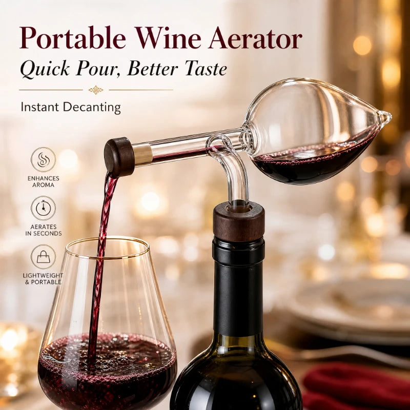 Wine Aerator Pourer Set - Quick Decanter for Red & Glass Wine Bottles