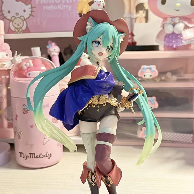 Anime Girl Action Figure with Kawaii Hatsune Miku Style Collectible PVC Doll - Multiple Colors
