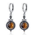 Elegant Natural Kyanite Silver Drop Earrings for Women Vintage Jewelry Wedding Gift