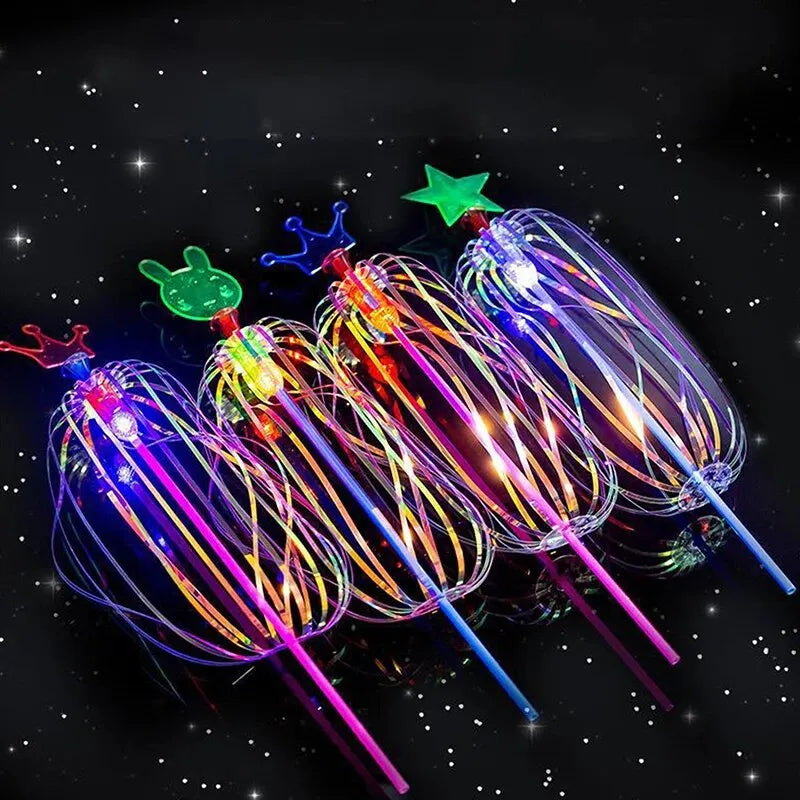 Rainbow LED Bubble Wand Toy - Colorful Luminous Kids Party Favors