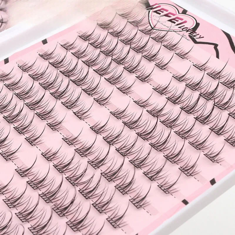 Sunflower False Eyelash Extension Kit - Natural C-Shape Clusters 9-11mm, Lightweight, Large Capacity