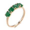 18K Rose Gold Emerald Ring for Women - Fine Jewelry Gift Box Included