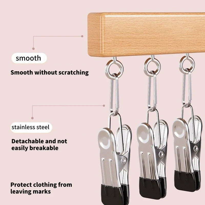 Portable 10-Clip Hat and Closet Organizer Rack - Space Saving Multi-Use Hooks