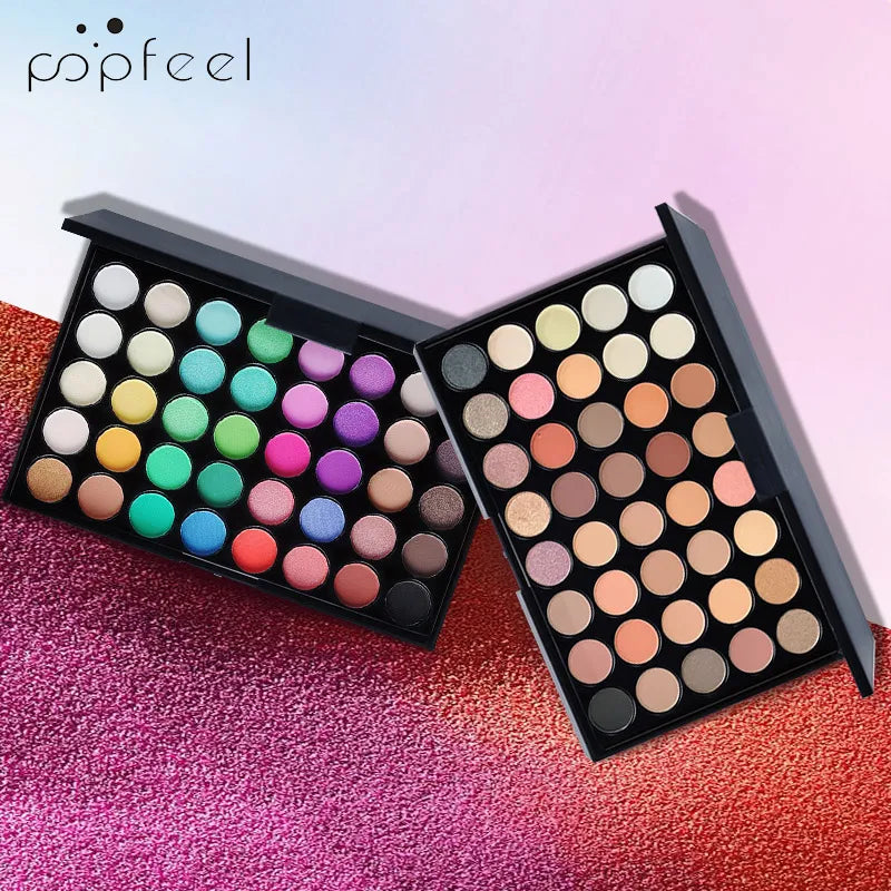 40-Color Eyeshadow Palette with Matte & Shimmer Finishes - Long-Lasting & Highly Pigmented